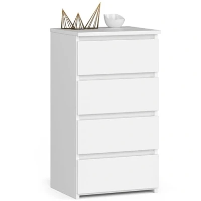 Image de AKORD Commode Tiroirs à roulettes Fonctionnel Idéal en Set Robuste Design Universel Blanc