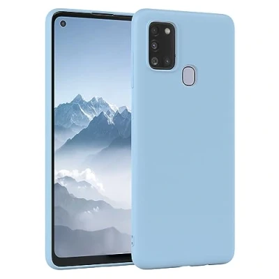 Image de EAZY CASE Coque de Protection en silicone pour Samsung Galaxy A21s, Bleu souple, résistante aux chocs, avec l&#039;appareil photo Fine TPU Bumper clair