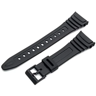 Image de Bracelet de montre flexible en résine noire pour Casio 577EA1 (WS0001 A CasioWtchStrp W 96H) (1#W