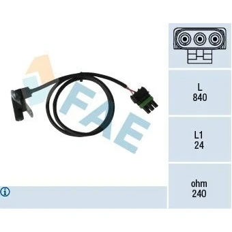 Image de FAE 79025 Capteur d&#039;impulsions 3 RENAULT: 25, R11 3/5 portes, Super 5 JEEP: Cherokee II