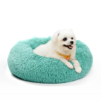 Image de MDDK DY Lit Rond pour Animal de Compagnie en Peluche Lavable 60 cm Vert foncé
