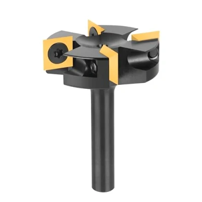 Image de SpeTool Fraise a Surfacer 8 mm Diamètre de Tige 40 Coupe CNC avec 4 Inserts Rabotage Défonceuse revêtement ATS Defonceuse Bois
