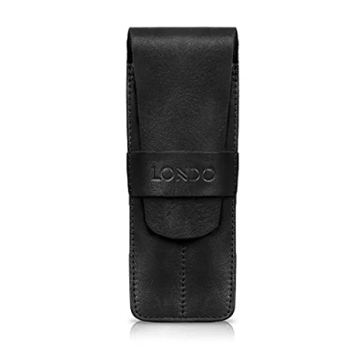 Image de Londo Etui en Cuir véritable avec Deux Compartiments et Housse de Protection (Noir)