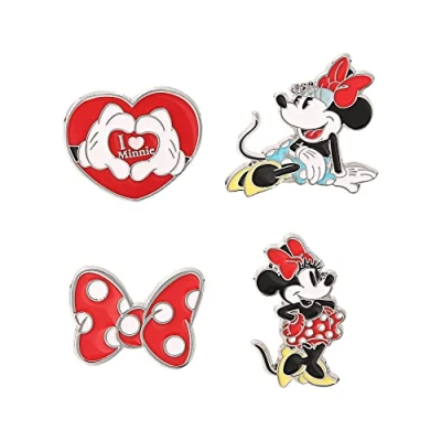 Image de Disney Minnie Mouse GH00091L.PH Ensemble de 4 broches en émail Multicolore, Laiton