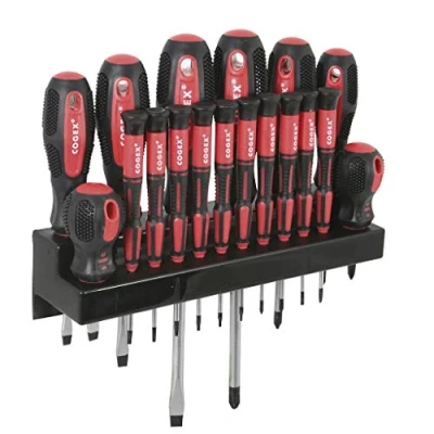 Image de Cogex Rack de 18 tournevis bimatière avec support mural: 16184