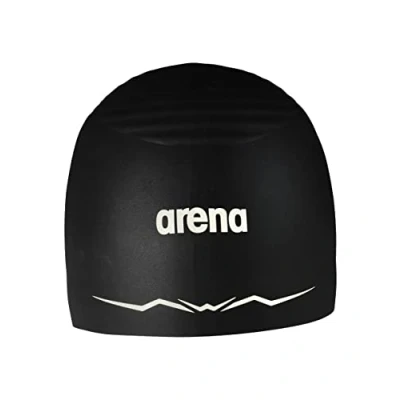 Image de Arena Bonnet de Bain Course en Silicone pour Homme et Femme Aquaforce Wave Hydrodynamic Performance compétitive Intense Natation Intensive, Noir, M