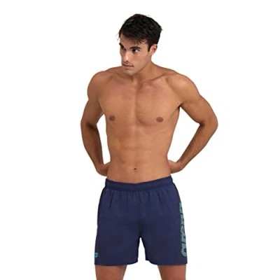 Image de Arena Fundamentals LOGO R Short de bain, Homme, Taille: Small, Navy turquoise