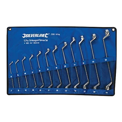 Image de Silverline 627185 Jeu de 12 clés à oeil double bi coudées 6 32 mm
