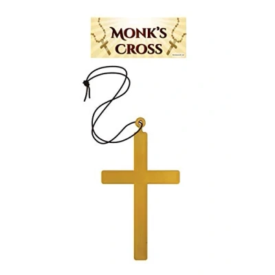 Image de Card and Party Store Halloween Or Large Croix prêtre Vampire Moine Nonne Crucifix Déguisement Collier