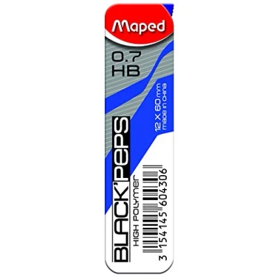 Image de Maped Porte mine Temperini noir, 0,7 mm, 1 paquet de 12 fils