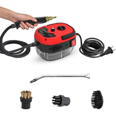 Image de Nettoyeur Vapeur 2500W, à Main, 1000ML Réservoir d&#039;eau de Grande Capacité, avec 3 Têtes Brosse Réglables sur 6 Niveaux, 10S Chauffage Rapide Multifonctionnel