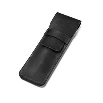 Image de Daimay Porte stylo en Cuir Pochette pour stylos multi fontaine de cheval fou Housse protection Noir