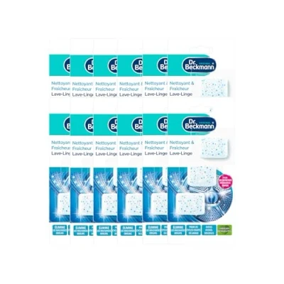 Image de Dr. Beckmann Nettoyant et Hygiène Lave Linge en Capsule Charbon Actif Elimine Résidus Odeurs 3 Doses de 20g Non Parfumé Efficace Lot 12
