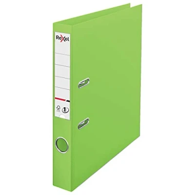 Image de Rexel Choices, Classeur à levier A4, dos de 50 mm, capacité 350 feuilles, couverture en plastique, dossier 2115509, vert clair