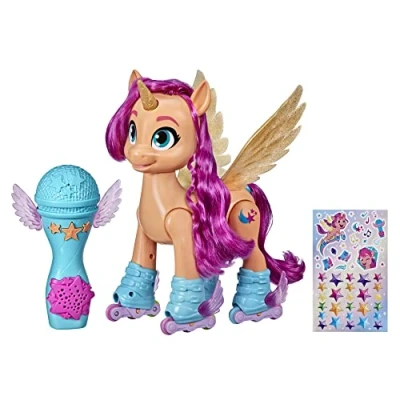 Image de My Little Pony: A New Generation Sunny Starscout Chante en Rollers, Jouet de 22,5 cm avec 50 réactions, lumières