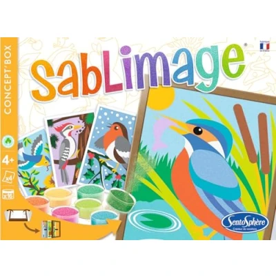 Image de SentoSphère SABLIMAGE OISEAUX 883 Kit Loisir Créatif Réaliser 4 tableaux avec 15 tonalités de sable A partir ans