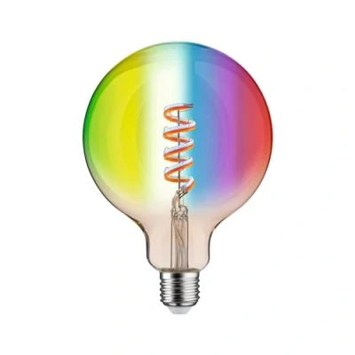 Image de Paulmann 29162 Filament 230 V Smart Home Zigbee LED Globe G125 E27 470 lm 6,3 W RGBW+ à intensité variable Or Ampoule dorée