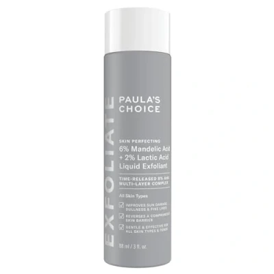 Image de Paula&#039;s Choice SKIN PERFECTING 6% Mandelic Acid + 2% Lactic AHA Peeling Visage Réduit Visiblement les Rides et Ridules avec Acide Mandélique &amp; Lactique Tous Types de Peaux 88 ml