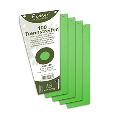 Image de EXACOMPTA Paquet de 100 intercalaires trapèze vert, perforation 2 trous
