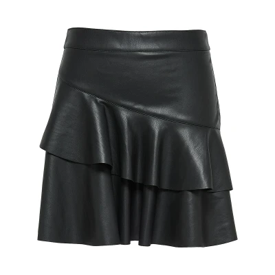Image de ONLY Onlemma Frill Jupe trapèze, Femme, Taille: 40, Black