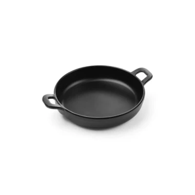 Image de HENDI Mini récipient pour présenter et servir la nourriture, en forme de casserole, faitout, plateau service, ne convient pas aux fours à micro ondes, 189x147x(H) 37mm, mélamine, noir
