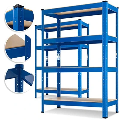 Image de KESSER MASKO® Lot de 2 étagères Stockage, étagère pour Charges Lourdes, Cave, Charge maximale 700 kg, enfichable, d&#039;atelier, Garage 160 x 80 40 cm