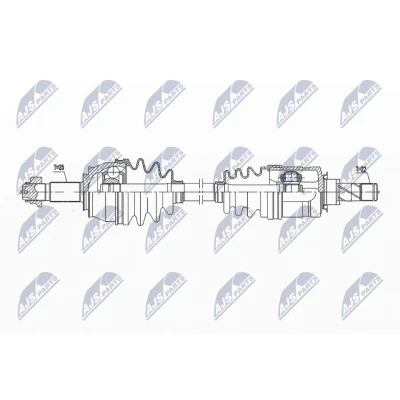 Image de NTY NPW PL 099 Arbre de transmission Essieu avant droit 930 boîte vitesses manuelle OPEL: Corsa E 3/5 portes
