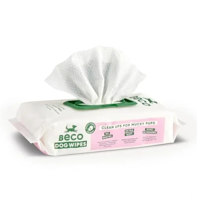 Image de Beco Lingettes pour Chien en Bambou sans Plastique 80 Parfum Noix de Coco Les Pattes, Le Corps et Fesses toilettage à Base Plantes