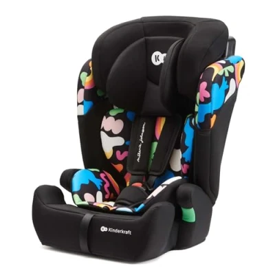Image de Kinderkraft COMFORT UP i Size 76 et 150 cm, Siège auto bébé Groupe 1/2/3 de 9 à 36 kg, 15 mois 12 ans, Têtière ajustable, 11 niveaux réglage, Harnais sécurité, Housse amovible, Happy Shapes