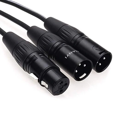 Image de NANYI XLR Splitter Microphone Câble vers Patch Cables 3 broches Double Mâle Femelle Y Adaptateur Micro DMX 3M