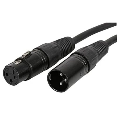 Image de Pulse PLS00289 Câble microphone XLR mâle 3 broches vers femelle Noir 0,3 m