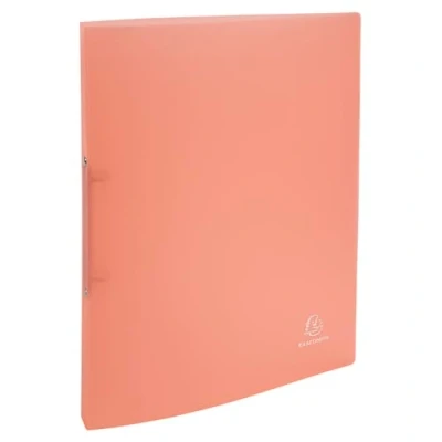 Image de Exacompta Réf. 54176E Carton de 20 classeurs souples PP Chromaline 2 anneaux ronds diamètre 15 mm Dos Dimensions extérieures : 32 x 25 cm Format à classer A4 Coloris corail