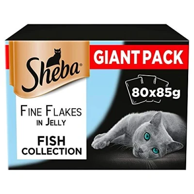 Image de Aliment humide pour chat SHEBA Pâtée délicate saveurs de poisson en gelée 80 x 85 g Adulte Moyen