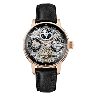 Image de Ingersoll Montre 1892 The Jazz Automatic pour Hommes avec Cadran Noir et Bracelet en Cuir I07705