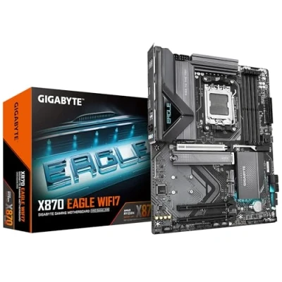 Image de GIGABYTE Carte Mère X870 Eagle WIFI7 Prend en Charge Les processeurs AMD Ryzen 9000, VRM à 14+2+2 Phases, jusqu&#039;à 8000MHz DDR5 (OC), 1xPCIe 5.0, Wi FI 7, LAN 2.5GbE, USB 4