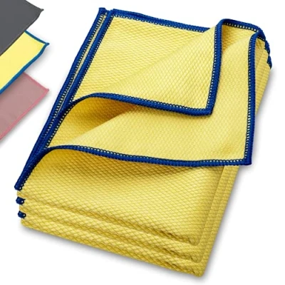 Image de ELEXACLEAN Chiffon en Microfibre (60x40cm, Set de 3, Jaune) sans Laisser Traces pour la fenêtre