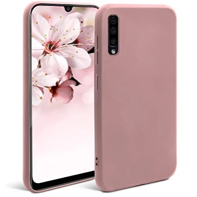 Image de Moozy Minimalist Series Coque en silicone pour Samsung A50, Rose Beige Finition mate fine et souple TPU Neuf
