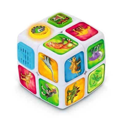 Image de VTech Cube Aventures Dinos, Magique 2x2 Interactif et Parlant, Jeu de Casse Tête Rapidité, Dinosaure Jouet Éducatif, Cadeau Enfant 4 à 8 Ans Contenu en Français