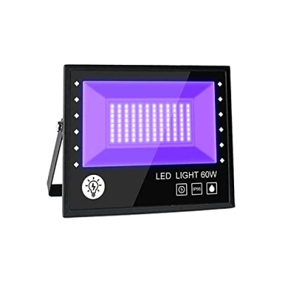 Image de BOSITE Lumière Noire LED 60W,Imperméable IP66 Projecteur UV Extérieur,Lampe Violet,Eclairage à Effet pour Fête,Disco DJ,Soirée,Peinture Fluo,Affiche Fluorescente,Néon,Bar