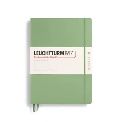 Image de LEUCHTTURM1917 370259 Carnet Master Classic (A4+) Couverture rigide, 235 pages numérotées, Sauge, blanc