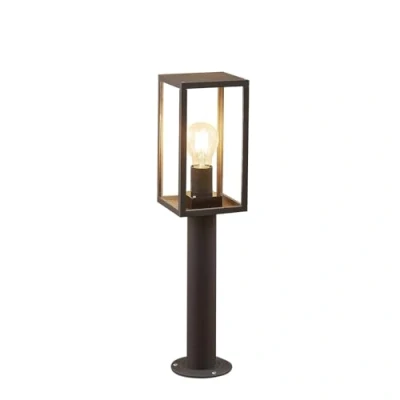 Image de Lindby luminaire extérieur Filimon à intensité variable (Moderne) en Noir Aluminium (1 lampe,à E27), borne lumineuse, pour socle