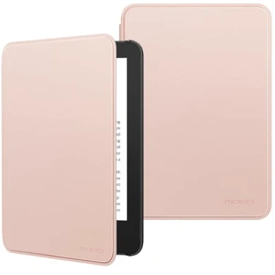 Image de MoKo Étui Compatible avec 6&quot; Kindle 11e Génération Version 2024/2022 &amp; Internationale, Coque Légère Réveil/Sommeil Automatique pour Liseuse 2024 Gén., Rose Doré