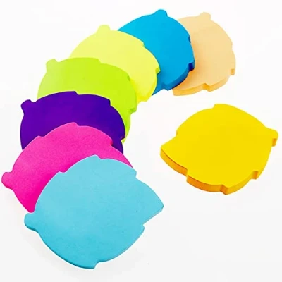 Image de Note Autocollant, 560 Feuilles Forme de Feuille Auto Adhésif Couleur Notes Adhésives, Autocollantes Marque Pages Pour Book Etudiants Lecture Bureau(8 Couleurs, 76 x mm)