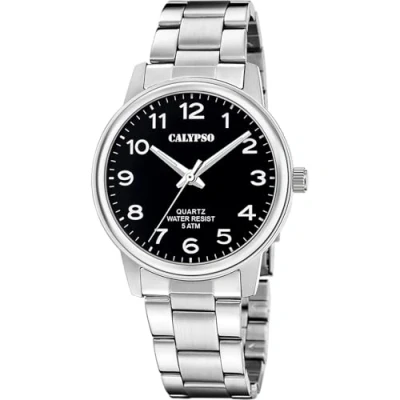 Image de CALYPSO Montre homme K5864/4 Basic boîtier en acier inoxydable 316l argenté, Noir