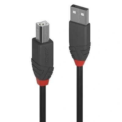 Image de LINDY Câble USB vers 2.0 A/B, Anthra Line 5 Mètre, avec Transfert de Données 480Mbps Compatible TV, Monitor, Tablet, Laptop, Camera 10 Ans Garantie