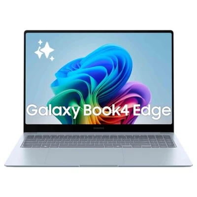 Image de Samsung Galaxy Book4 Edge Ordinateur Portable avec IA 16’’, Copilot+ PC, Snapdragon X Elite X1E 80 100, Mémoire 16 Go, Stockage 512 Gris Glacier
