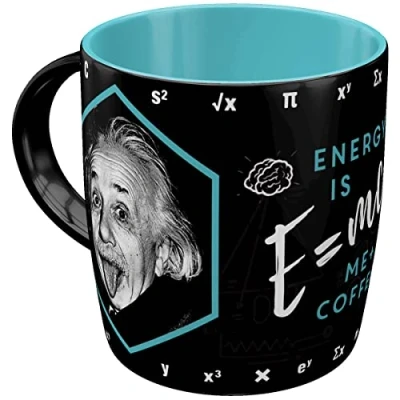 Image de Nostalgic Art Tasse à café rétro, Einstein Energy = Me + Coffee Idée de cadeau pour étudiants, en céramique, Design vintage avec citation, 330 ml 43073