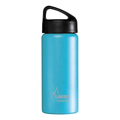 Image de Laken Bouteille Isotherme Classique en Acier Inoxydable avec Isolation Sous Vide et Goulot Large 500 ml Bleu Clair