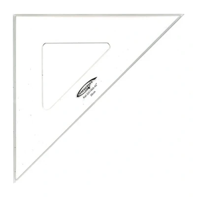 Image de Graphoplex Equerre 45 3 bords antitaches 26 cm Transparent