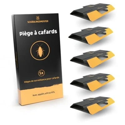 Image de SCHÄDLINGSMEISTER Lot de 5 pièges à cafards Pour identifier et surveiller les besoins Piège Avec appât